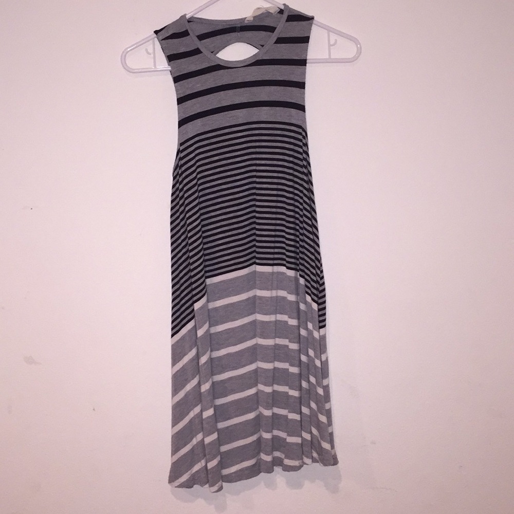 Striped dress with open back